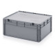 Solid bin AED86.32HG with lid and closed handles - 800x600x340 mm